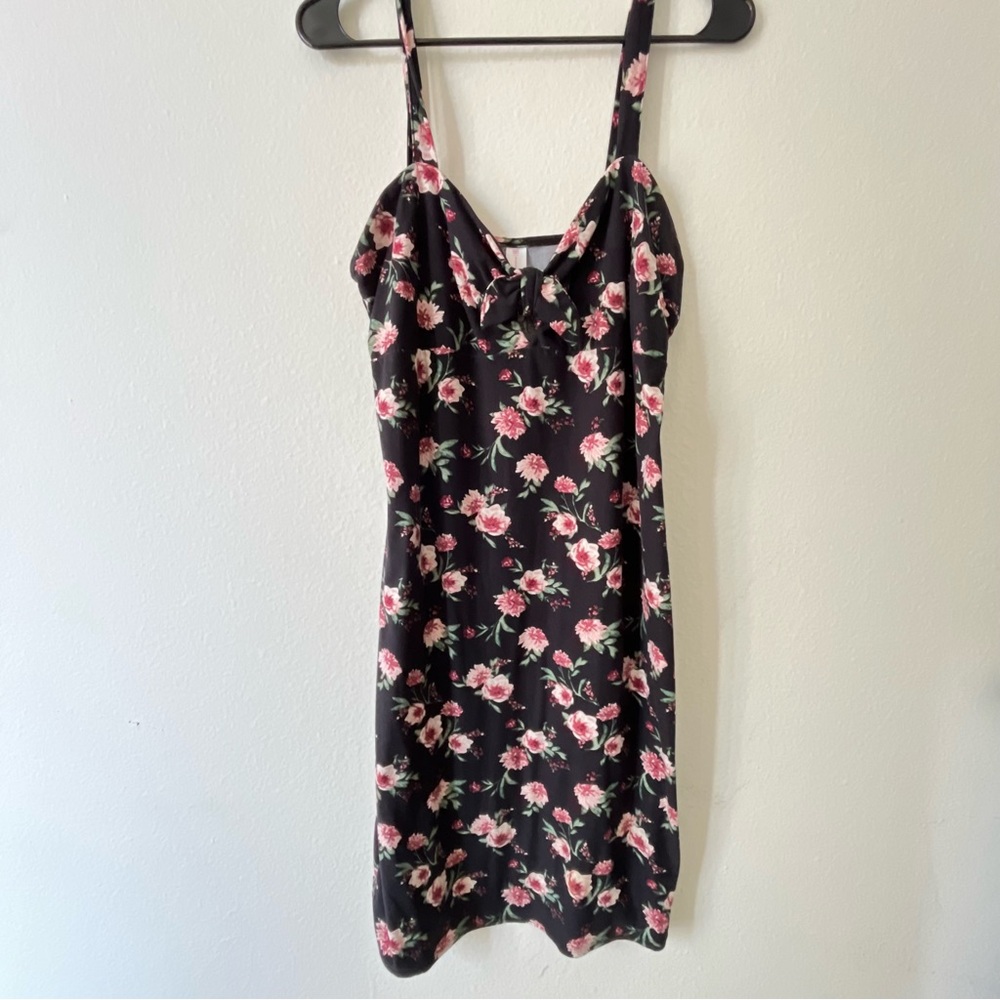 No Boundaries Black Floral Dress